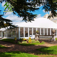 Tente de réception en aluminium à toit rond élégant de grande capacité pour événements en plein air, 400-500 personnes, réception de mariage