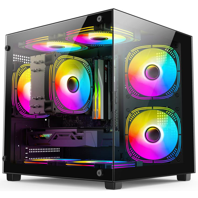 Sea View Popular OEM Full /mid Tower M-ATX Desktop PC Gaming Computer Chassis Tempered Glass Gaming Desktop PC Case