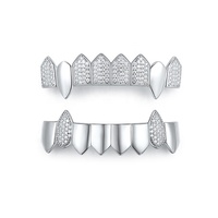 Ensemble d'accessoires Hip Hop en Argent Sterling 925 avec Capuchon Dentaire en Moissanite, Style Street Rap, Pointes de Vampire, Cercle Huit Cœurs et Flèches