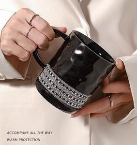 Tasses en céramique au design élégant, tasses créatives en forme de diamant, tasses à café pour couple à la maison - Product Image 4