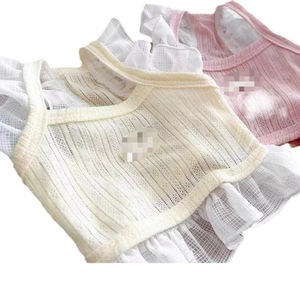 Summer Pet Dress For Dogs And <b>Cats</b> Cute Breathable Tank Top Solid Color Acrylic Fiber Small Dog <b>Clothes</b> - Product Image 4