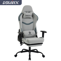 Chaise de jeu ergonomique Dowinx avec repose-pieds et massage lombaire, accoudoirs pour chaise d'ordinateur avec coussin appui-tête pour bureau, maison