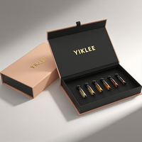 Juego de descubrimiento de perfume de lujo dorado de 12 piezas, caja abatible magnética con inserto de EVA para viales de 2/3/5/10ml, juego de exploración de aroma