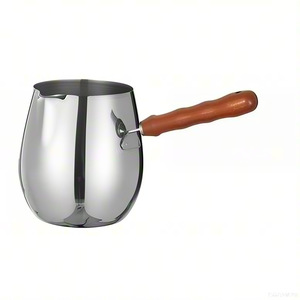 Stainless Steel Milk Pitcher Set 3 Piece With Wooden Handle <b>For</b> Pouring Coffee Tea Oil Household Use - Product Image 5