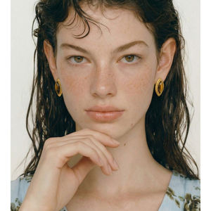 JINYOU 570 Pendientes de Acero Inoxidable Premium con Textura Trenzada, Joyería Geométrica con Piedra de Tigre, para Venta al por Mayor - Product Image 4