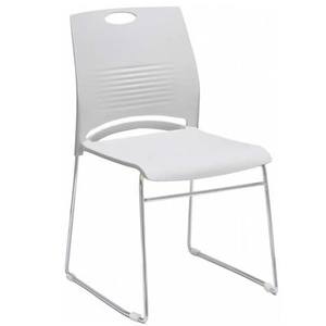 Wholesale Simple <b>Stackable</b> Metal Legs Multifunctional <b>Chairs</b> Plastic <b>Dining</b> <b>Chair</b> With Cushion Seat - Product Image 2
