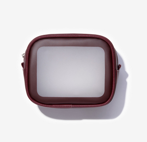Sac cosmétique en PU souple / PVC givré pour femmes, transparent, portable, fermeture éclair, imperméable, sac de maquillage transparent - Product Image 1