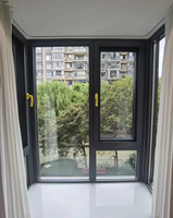 Fenêtres à battants coulissants sur mesure en acier plastique, étanches, à double feuille, avec persiennes, insonorisées, double vitrage trempé pour appartement