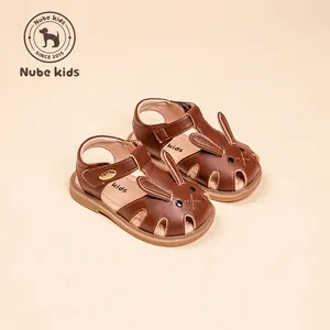 Summer Baby Sandals Baotou Hollow Out Breathable Design Rabbit Cute Pattern Soft Sole Non Slip Rubber Baby Princess Shoes