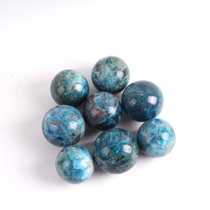 Esfera de apatita azul natural, bolas de cristal polida com <span class=keywords><strong>energia</strong></span> para cura