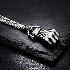 Collier pendentif poing Yunnique en acier inoxydable pour homme, style hip-hop, chaîne de pull, bijoux - Product Image 4