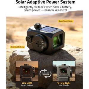 CVLIFE Viseur Solaire Intégré à Point Vert 3 MOA, Luminosité Automatique, Détection de Mouvement, Monture Picatinny pour le Tir - Product Image 2