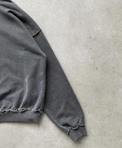 Sweat-shirt à capuche unisexe surdimensionné en molleton de coton de haute qualité OEM, délavé à l'acide, brodé, uni, printemps - Product Image 3