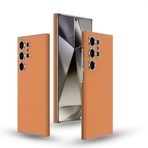 เคสโทรศัพท์หนังเรียบแบบโค้งสำหรับ Samsung S23 S24 S25 Ultra บางเฉียบ ให้สัมผัสเหมือนผิวหนัง  วัสดุ PC แข็ง ป้องกันแรงกระแทก - Product Image 1