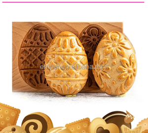 Moule <span class=keywords><strong>en</strong></span> bois de hêtre pour biscuits et gâteaux <span class=keywords><strong>en</strong></span> forme de poule, sapin de Noël, œuf de Pâques, lampe, mouton, champignon, feuille d'érable - Product Image 3