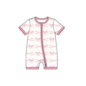Conjunto de Ropa de Verano para Niñas con Estampado de Langosta en Tonos Pastel, Manga Larga y Pantalones Cortos - Product Image 4