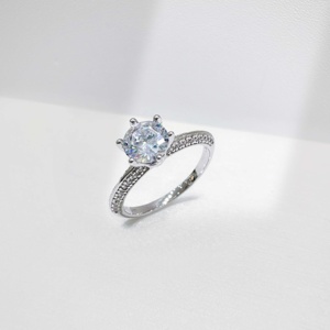 high quality plata 925 sterling silver wedding engagement <b>ring</b> custom fashion Four Leaf Clover <b>dainty</b> Zirconia <b>rings</b> for women - Product Image 1