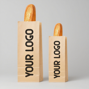 Bolsa de Papel Kraft SOS Personalizada 100% Reciclada de Grado Alimenticio para Baguette, Pan y Pastelería con Impresión de Logotipo - Product Image 4