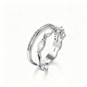 Set di Anelli Quadrati Cavi per Donne, Stile Geometrico, Accessori per Dita da Indossare Quotidianamente - Product Image 1