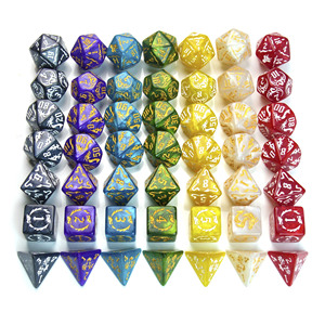 Dragon Pattern Marble Pearl Multicolor 7pcs Polyhedral Dice Set for RPG DND Tabletop Game - Product Image 2