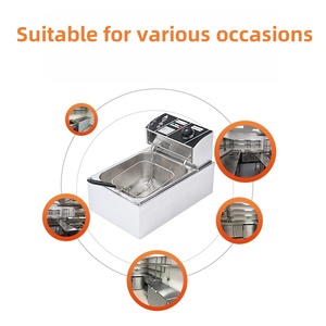 Freidora Eléctrica Comercial <span class=keywords><strong>de</strong></span> 6 Litros, <span class=keywords><strong>de</strong></span> un Solo Tanque, para Cocina, Restaurante, Servicios <span class=keywords><strong>de</strong></span> Catering, para Freír <span class=keywords><strong>Pollo</strong></span> y Patatas - Product Image 4