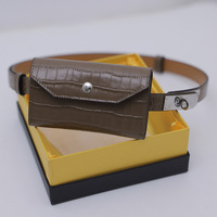 Sac banane multifonctionnel en cuir de crocodile de créateur, élégant et tendance pour femme, sac de taille en cuir véritable