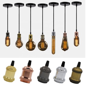 Modern Aluminum Lamp Holder Pendant <strong>Lights</strong> E27 Lamp <strong>Socket</strong> 110V 220V Vintage Bulb Decor Hanging Lamp - Product Image 2