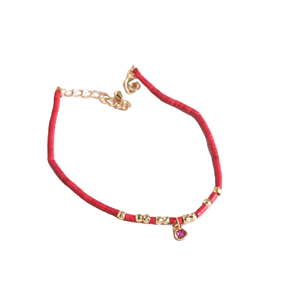 Tối Giản Màu Đỏ Hạt Tử cung Mặt Trăng Hạt Chuỗi Vòng Đeo Tay Đồ Trang Sức Cho Phụ Nữ - Product Image 1