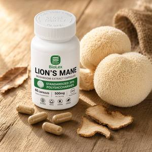 Factory GMP <strong>Lion's</strong> <strong>Mane</strong> <strong>Mushroom</strong> Extract Capsules Fruiting Body 30% Beta-Glucan Vegan Cognitive Support OEM ODM Bulk - Product Image 4