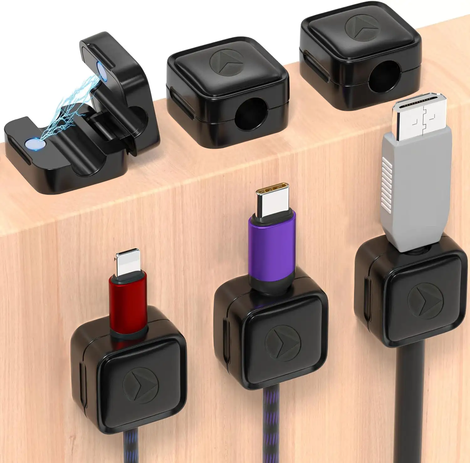 Penjualan laris pemegang kabel Desktop 2024 aksesori ponsel Android penjepit kabel magnetik pengatur kabel