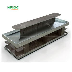 ชั้นวางของในซูเปอร์มาร์เก็ตแบบสองด้านสำหรับงานหนักขาตั้งโลหะแบบปรับได้สำหรับงานผัก - Product Image 4