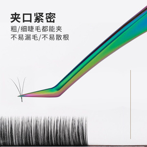 Colored Titanium Stainless Steel Eyelash Tweezers Smooth Tip Precision Makeup Tool For Eyelash Extension - Product Image 1