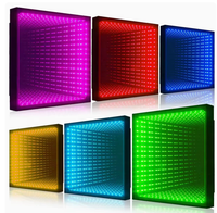 Dalles de sol LED à effet abysse 3D, éclairage de scène miroir RGB, panneaux modulaires, télécommande sans fil pour DJ et discothèque