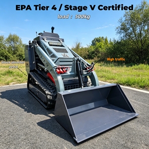 Mini Skid Steer <b>Engine</b> Load 550 kg Tracked Compact <b>Stand</b>-on 2 Years Warranty Minicargadora - Product Image 1