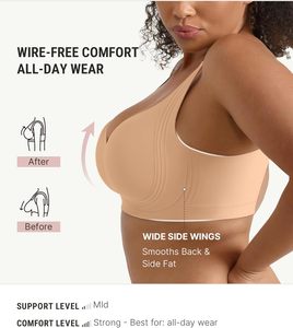 <span class=keywords><strong>Sujetador</strong></span> tipo camiseta sin costuras con copa completa y efecto push-up para mujer, con cierre trasero, para uso diario - Product Image 2