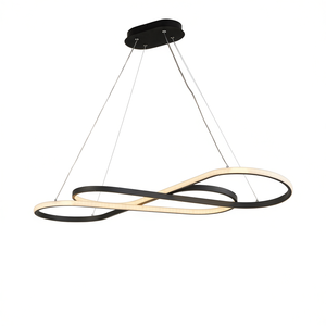 Lampadario a Sospensione LED Moderno Design Infinity Finitura Nera Altezza Regolabile Dimmerabile per Soggiorno - Product Image 1