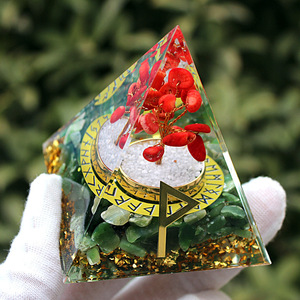 Kogiya <b>Crystal</b> <b>Tree</b> Pyramid Ornament Joy Rune Laser Engraved Home Decoration Collectible Gift - Product Image 2