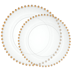 Hot Sale Wedding <b>Decoration</b> Dinnerware Sets Tableware Charger <b>Plates</b> Borosilicate Glass Gold Rim Roman <b>Plate</b> Dish Sustainable - Product Image 1
