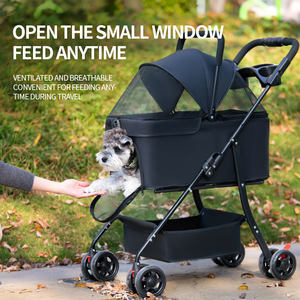 2025 शीर्ष विक्रेता प्रीमियम लक्जरी 4-पहिया डिचटेबल कुत्ते की बुगी उच्च गुणवत्ता वाले पालतू जानवर के लिए जुड़वां ट्रॉली वाहक के साथ - Product Image 6