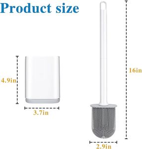 Nuevo juego de escobilla de baño ecológica de PP para montar en la pared con soporte y cepillos de limpieza de silicona - Product Image 4