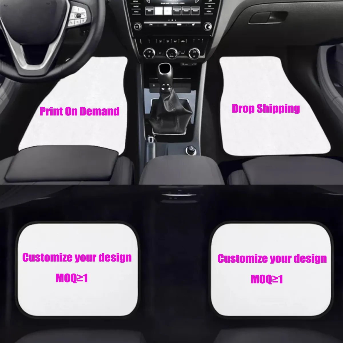 Custom Your Logo/Image/Design/Text/Photo 3D Full Print car accessory floor mats Fit for Most Car Anti Slip Car Carpet Covers