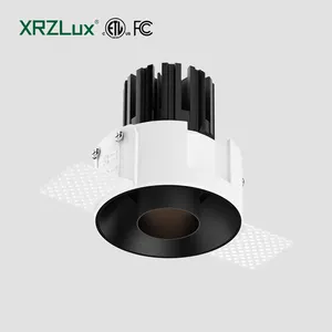 XRZLux10W調整可能LEDCOBダウンライトアルミニウムアンチグレアトリムレス埋め込み式調光可能LEDダウンライト屋内天井ダウンライト