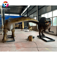 Modèles de dinosaures animatroniques grandeur nature - T-Rex et Spinosaurus réalistes avec son/mouvement pour parc à thème/exposition de dinosaures