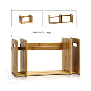 Bamboo Office Desk Organizer Tabletop File Holder Organizer <b>Expandable</b> Book Storage <b>Shelf</b> - Product Image 4