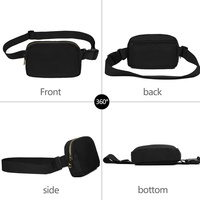 Sac banane en nylon imperméable avec fermeture éclair pour femme, sac de ceinture polyvalent, sac bandoulière avec sangle réglable