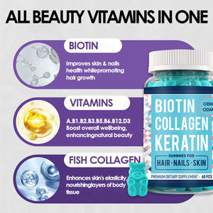 Bonbons Gommeux Multivitaminés Végétaliens Naturels pour Adultes avec Logo Personnalisé, Biotine, Collagène, Beauté, Croissance Capillaire, Complément <span class=keywords><strong>Alimentaire</strong></span> Améliorant la Santé - Product Image 5