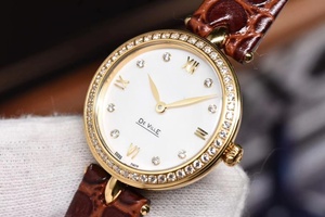 Reloj de Lujo de Alta Gama con Movimiento de Cuarzo, Correa de Cuero de Cocodrilo, Marcadores de Hora con Diamantes, Bisel con Diamantes, Resistente al Agua para Omegaes - Product Image 3