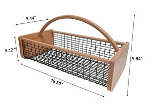 Custom Large Beech Wood Garden Hod for Harvesting Mesh Harvest Basket with Handle Wire Picking Basket <strong>Vegetables</strong> Fruits Flowers - Product Image 3