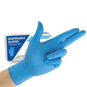 Guantes DE SEGURIDAD desechables sin polvo negros y azules Protección de brazo de mano resistente mecánica <span class=keywords><strong>industrial</strong></span> personalizada - Product Image 4