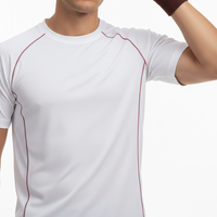T-shirt de sport en modal contrastant, vente en gros directe d'usine, haute élasticité, respirant, séchage rapide, pour course en extérieur, unisexe